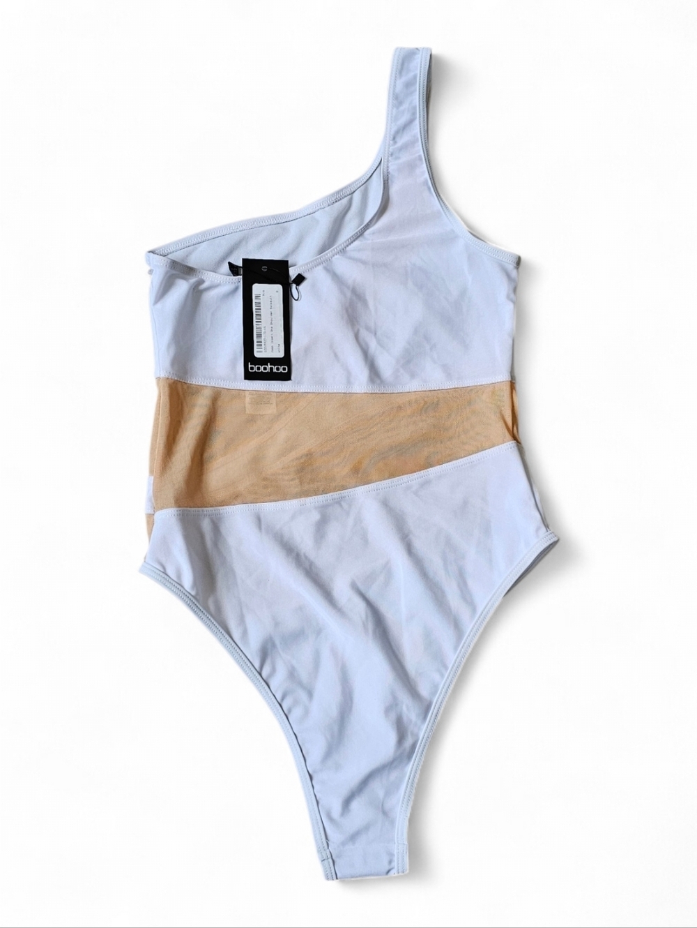 Boohoo One Shoulder Colorblock Swimsuit NWT - Picture 2 of 4
